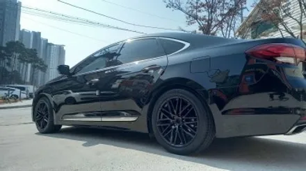 아슬란 차량 제네시스 G70 유광블랙 분체도장휠 18인치순정휠 한국타이어 라우펜 새제품 장착후기 / 시흥시 대야동