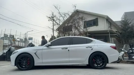 제네시스 G70 차량 유광블랙 분체도장휠 19인치순정휠 장착후기 / 시흥시 대야동