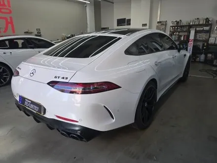 AMG GT43 전체 랩핑 - 3M 사틴 퍼펙트 블루 & 블랙 루프스킨 시공 (센서, 스포일러 디테일까지 완벽 마감) / 화성 봉담