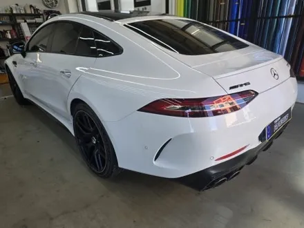 AMG GT43 전체 랩핑 - 3M 사틴 퍼펙트 블루 & 블랙 루프스킨 시공 (센서, 스포일러 디테일까지 완벽 마감) / 화성 봉담