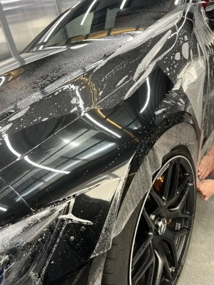 벤츠 GT63 크롬죽이기 가니쉬 무광 메탈릭실버, 사이드미러 STEK카본PPF