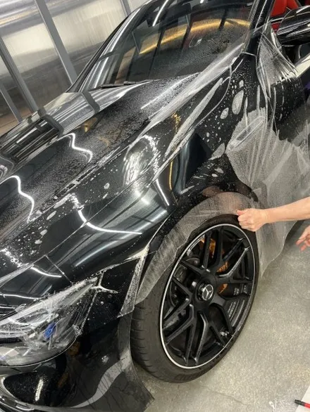 벤츠 GT63 크롬죽이기 가니쉬 무광 메탈릭실버, 사이드미러 STEK카본PPF