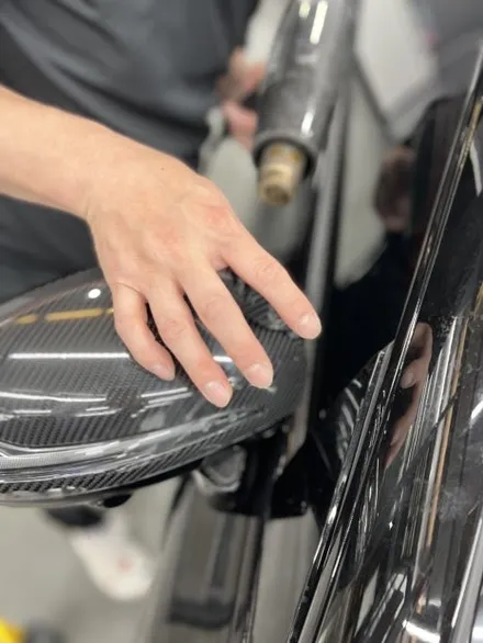 벤츠 GT63 크롬죽이기 가니쉬 무광 메탈릭실버, 사이드미러 STEK카본PPF
