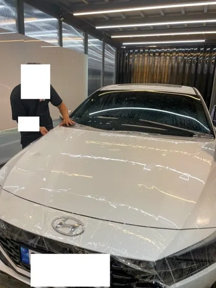 아반떼 신차패키지 스텍 이펙트쉴드 ppf 유리막코팅 레이업 그래핀화이트