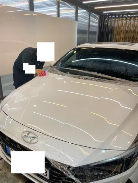 아반떼 신차패키지 스텍 이펙트쉴드 ppf 유리막코팅 레이업 그래핀화이트