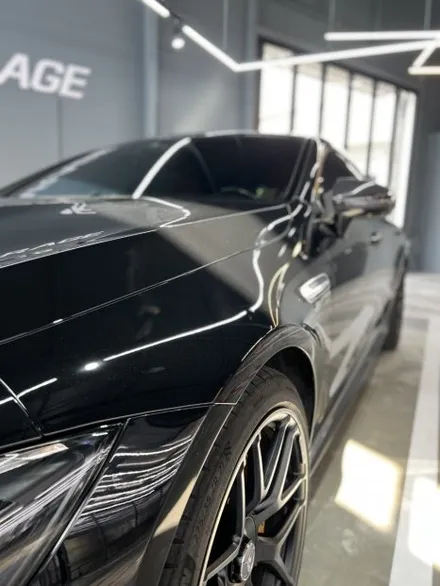 벤츠 GT63 크롬죽이기 가니쉬 무광 메탈릭실버, 사이드미러 STEK카본PPF