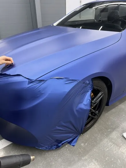 AMG GTR 순정도장처럼? 벤츠 e까브리올레 블루메탈릭 전체랩핑
