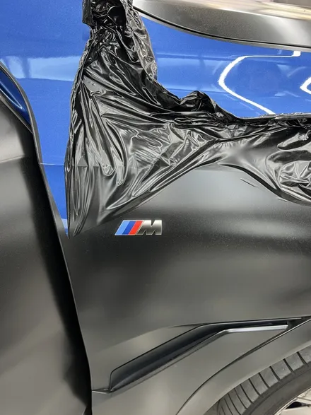 BMW x6 m50d 전체랩핑 재시공, 헤드라이트PPF. 에이버리 사틴 다크그레이