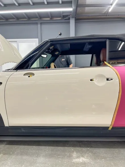 남양주랩핑 미니쿠퍼s 컨버터블 에이버리 매트 메탈릭핑크 전체랩핑