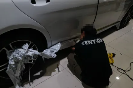 평택랩핑 벤츠S400 에이버리 유광화이트 전체랩핑 시공 / 평택시 칠괴동