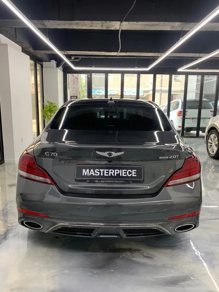 [MASTERPIECE] 제네시스 G70 페인트가루제거 + 광택 + 블락포디 스카이블루 썬팅 + 클리프디자인 부분 PPF 시공 (고양시 덕양구 삼송 원흥 일산 ) / 고양,일산,김포,파주