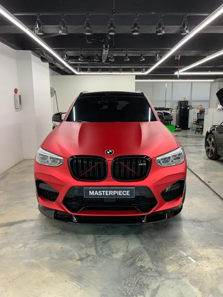 [MASTERPIECE] BMW X3M 비닐프로그 프리즈매틱 레드 전체 랩핑 + 캘리퍼 도색 + 바디킷 장착 시공 (고양시 덕양구 삼송 원흥 일산) / 고양,일산,김포,파주