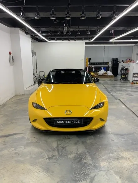 마쯔다 MX-5 고광택 썬플라워 옐로우 전체 랩핑 + 실내 랩핑 시공 (고양시 덕양구 삼송 원흥 일산) / 고양시 덕양구 삼송동