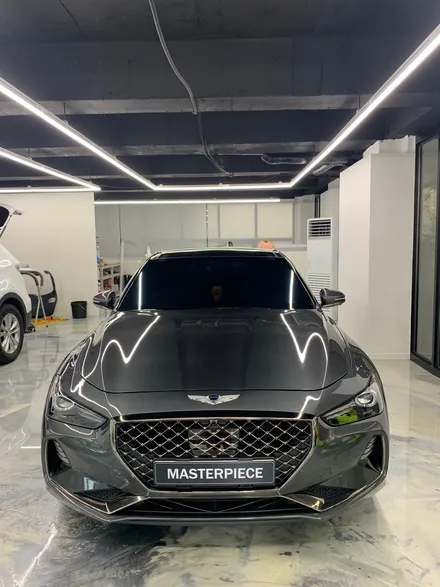 [MASTERPIECE] 제네시스 G70 페인트날림제거 + 광택 + 블락포디 스카이블루 썬팅 + 부분PPF 시공 / 고양,일산,김포,파주