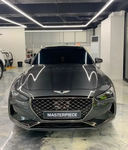 [MASTERPIECE] 제네시스 G70 페인트가루제거 + 광택 + 블락포디 스카이블루 썬팅 + 클리프디자인 부분 PPF 시공 (고양시 덕양구 삼송 원흥 일산 ) / 고양,일산,김포,파주