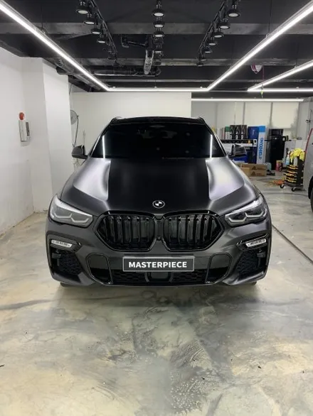 BMW X6 M50D 에이버리 반무광(사틴) 블랙 전체랩핑+ 3M 2080 유광 블랙 크롬죽이기 / 크롬딜리트 / 블랙팩 랩핑 시공 (고양시 덕양구 삼송 원흥 일산) / 고양시 덕양구 삼송동