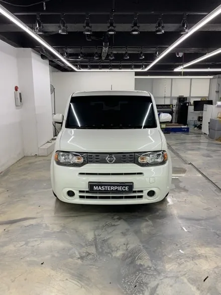 닛산 큐브 니파 아이스베리 파우더 핑크 전체 랩핑 + 3M 2080 유광 블랙 루프 랩핑 시공 (고양시 덕양구 삼송 원흥 일산) / 고양시 덕양구 삼송동