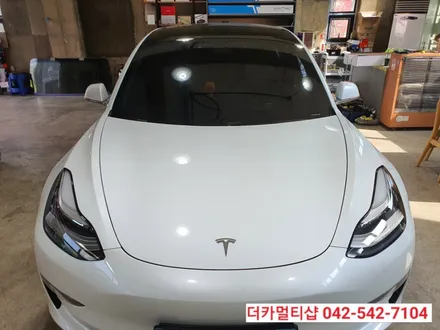 대전 테슬라 모델3썬팅 재시공 전문썬팅샵 더카멀티샵에서 세인트아모 아쿠아82 시공기