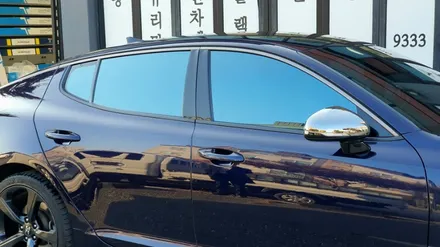스팅어 블루반사썬팅은 글라스틴트 레이니블루 / 대전90모터스