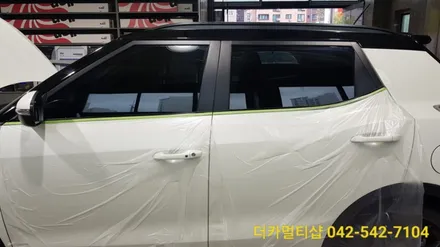 티볼리 썬팅 재시공은 대전더카멀티샵이 잘해요^^