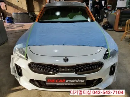 대전 글라스틴트 레이니블루전문 더카멀티샵에서 스팅어 신차검수 및 썬팅,블랙박스 장착