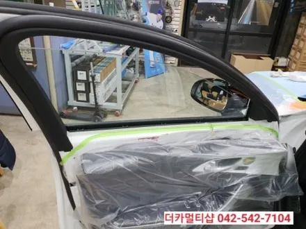 대전 글라스틴트 레이니블루전문 더카멀티샵에서 스팅어 신차검수 및 썬팅,블랙박스 장착