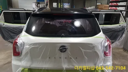 티볼리 썬팅 재시공은 대전더카멀티샵이 잘해요^^