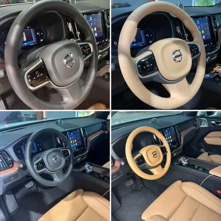볼보 XC60 핸들 엠버 브라운 가죽 컬러변경 가죽교체 작업 | 더핸들 / 남양주 별내면