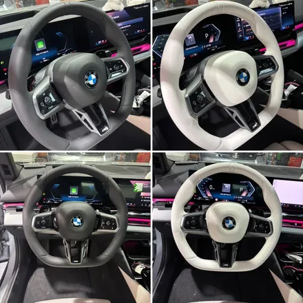 더핸들 BMW 520i G60 검정핸들 → 스모크화이트 가죽교체 컬러변경 작업 / 남양주 별내면