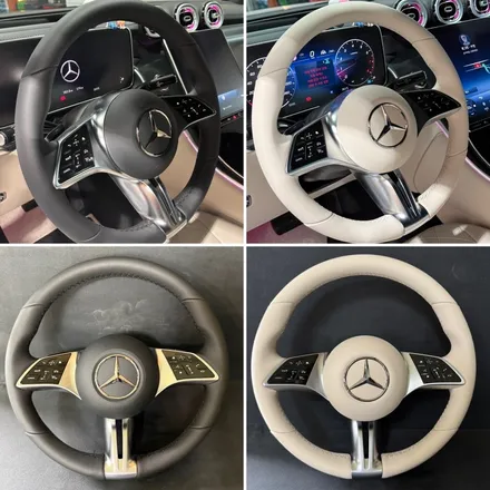 [더핸들]벤츠 GLC300 4MATIC 쿠페 X254 핸들컬러변경 가죽교체 – 베이지 핸들 작업 / 남양주 별내면