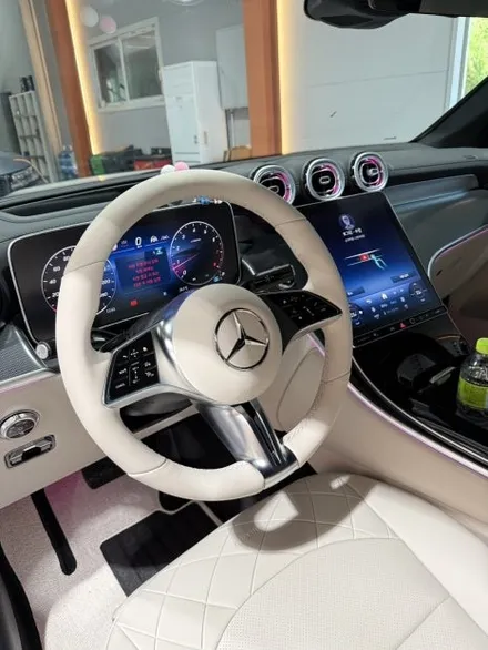 [더핸들]벤츠 GLC300 4MATIC 쿠페 X254 핸들컬러변경 가죽교체 – 베이지 핸들 작업 / 남양주 별내면