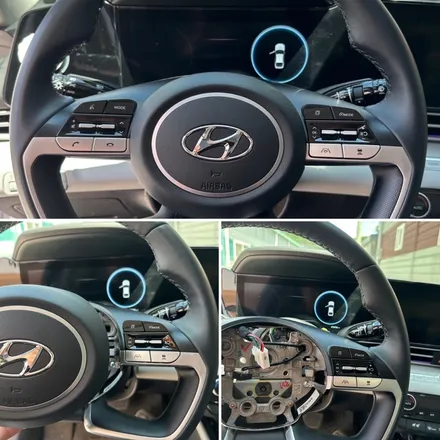 아반떼cn7핸들가죽교체 핸들가죽컬러변경 웜그레이 [더핸들] / 남양주 별내면