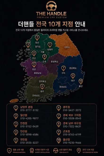더핸들 울산점 - 현대 싼타페 TM 핸들가죽복원 작업! 순정 감성을 그대로 살린 핸들 가죽교체 복원 / 남양주 별내면