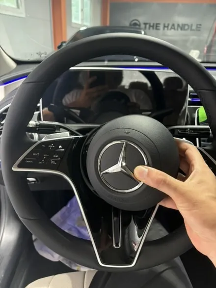 더핸들 벤츠 e200 w214 베이지핸들 핸들가죽교체 / 남양주 별내면