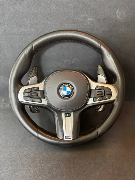 [더핸들]BMW 730Ld xDrive G11 핸들가죽교체 복원작업 (전체 검정 타공+민자, 삼색스티치) / 남양주 별내면