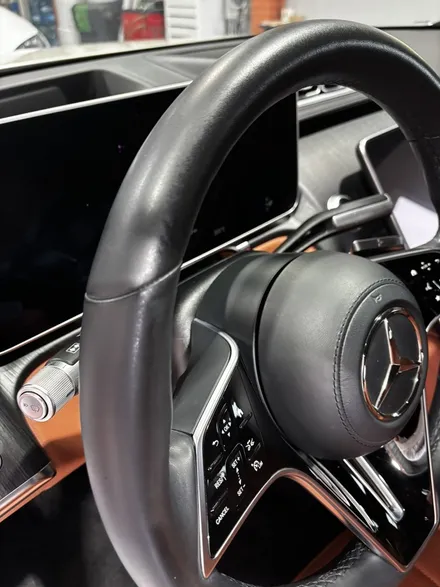 더핸들 - 벤츠 S350d W223 핸들복원｜순정 느낌 그대로 검정가죽 교체 작업 / 남양주 별내면