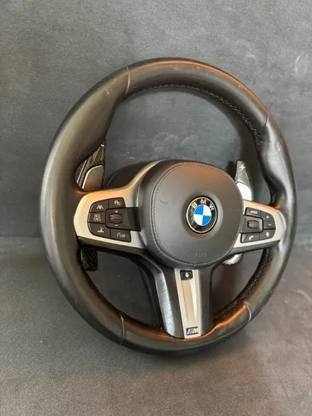 [더핸들]BMW 730Ld xDrive G11 핸들가죽교체 복원작업 (전체 검정 타공+민자, 삼색스티치) / 남양주 별내면