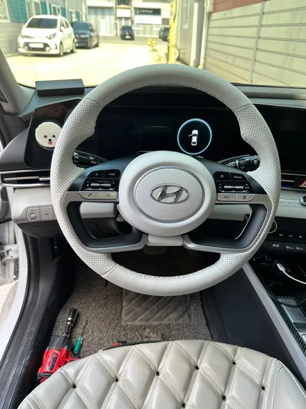 아반떼cn7핸들가죽교체 핸들가죽컬러변경 웜그레이 [더핸들] / 남양주 별내면