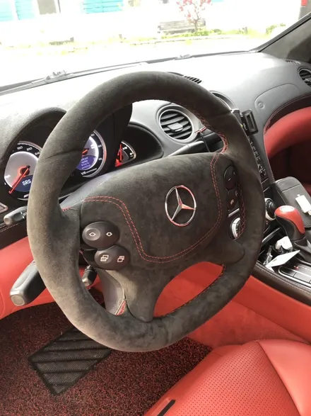 더핸들 벤츠 sl55amg R230 핸들샤무드@작업 / 남양주 별내면