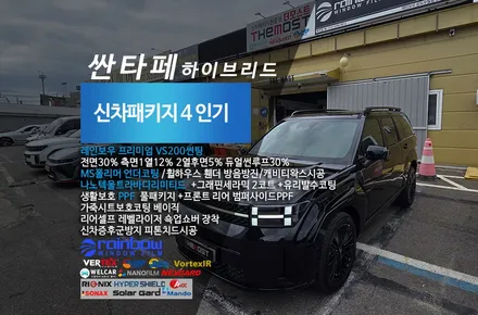 고양 덕양구 행신동 싼타페MX5 하이브리드 블랙잉크 레인보우VS200 신차썬팅 더모스트 프리미엄 신차패키지 4 MS폴리머 휀더방음 유리막코팅 가죽코팅 셀프레벨라이저쇼버 차고개선까지 / 고양시 화전동