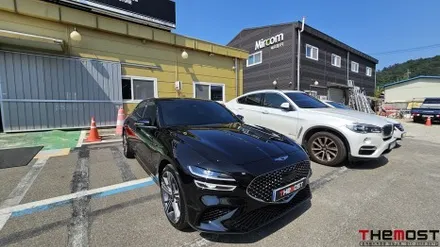제네시스G70 은평구 신차패키지 썬팅 전문점 더모스트 레인보우VS100 썬팅 이제 V90 말고 프리미엄 VS100썬팅으로 시공 은평구 녹번동에서 맡겨주셨습니다 / 고양, 일산, 파주, 은평