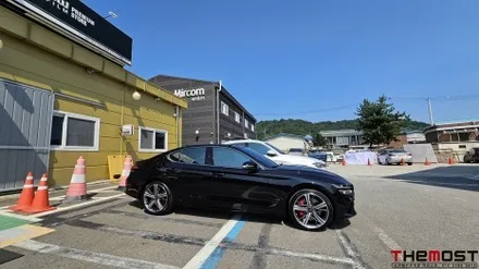 제네시스G70 은평구 신차패키지 썬팅 전문점 더모스트 레인보우VS100 썬팅 이제 V90 말고 프리미엄 VS100썬팅으로 시공 은평구 녹번동에서 맡겨주셨습니다 / 고양, 일산, 파주, 은평