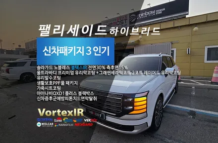 LX3팰리세이드하이브리드 더모스트 신차패키지 3 솔라가드 볼텍스IR썬팅 하이엔드 비반사블랙썬팅으로 완성 서울 강서구 염창동 가양동 신차패키지 솔라가드 팰리세이드신차패키지전문점 / 고양시 화전동