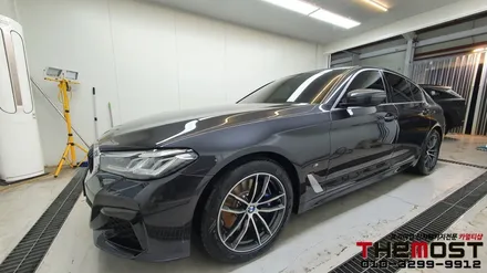 BMW 5시리즈 레인보우 i90블랙 비반사비금속 썬팅의 최강성능 서울 강서구 마포구 은평구 서대문구 수입차 썬팅 신차패키지 전문점 더모스트 / 고양, 일산, 파주, 은평