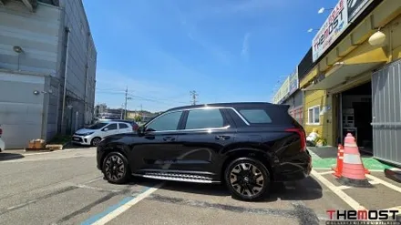 고양시 일산 더뉴 팰리세이드 블랙에디션 더모스트 신차패키지4 신차검수 레인보우VS200썬팅 MS폴리머언더코팅 휀더방음방진 유리막코팅 팰리세이드전문점 인천강화도에서 맡겨주셨습니다 / 고양시 화전동