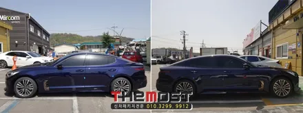 스팅어 블루 신차패키지 레인보우 IRIS V70 신차썬팅,레인보우 바디핏 유리막코팅,은평서대문마포상암강서가재울신차패키지썬팅,향동행신고양일산삼송원흥신차패키지썬팅 / 고양시 화전동