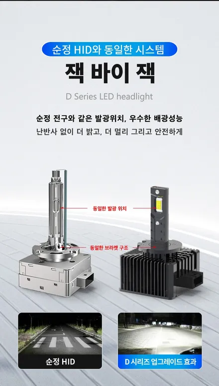 아우디Q5 브라보D1/D3 LED 라이트 광량업그레이드D3S HID용LED전조등 / 대구, 구미