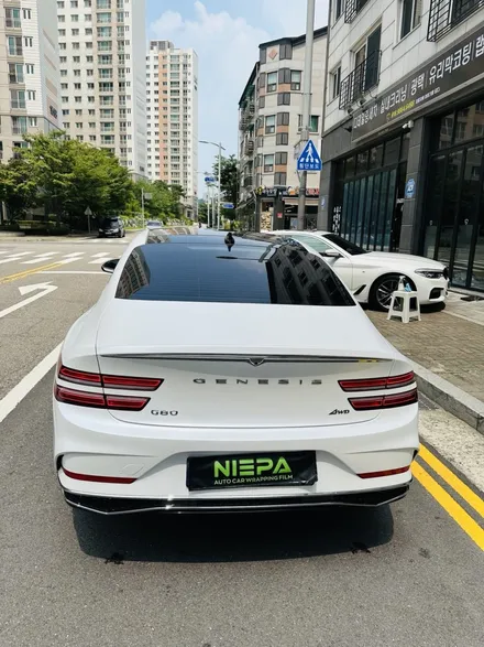 제네시스 g80  사틴화이트 전체랩핑 / 시흥시 목감동