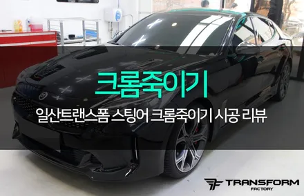 일산랩핑샵 스팅어 크롬죽이기(그릴+창문테두리 크롬 랩핑) / 고양시 덕이동