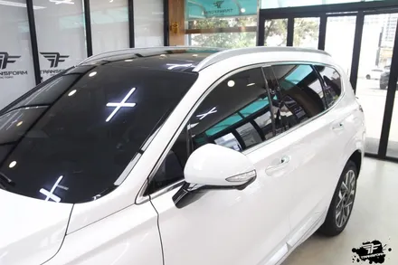 자동차랩핑 전문 더뉴싼타페 3m2080 사틴 다크 그레이 전체랩핑 / 고양시 덕이동